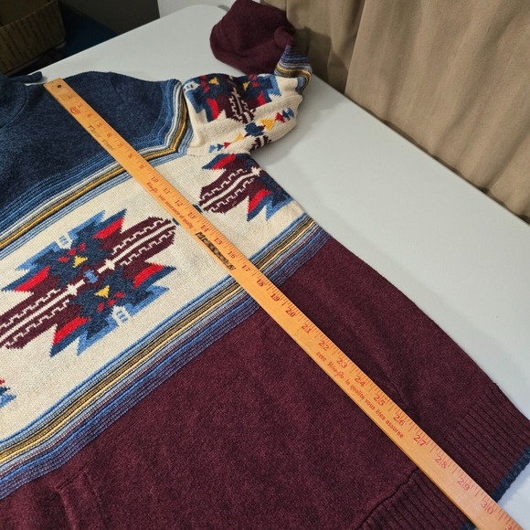 American Eagle Men Hoodie Sweater Medium Pullover Long Sleeve Aztec Southwest - Picture 10 of 11